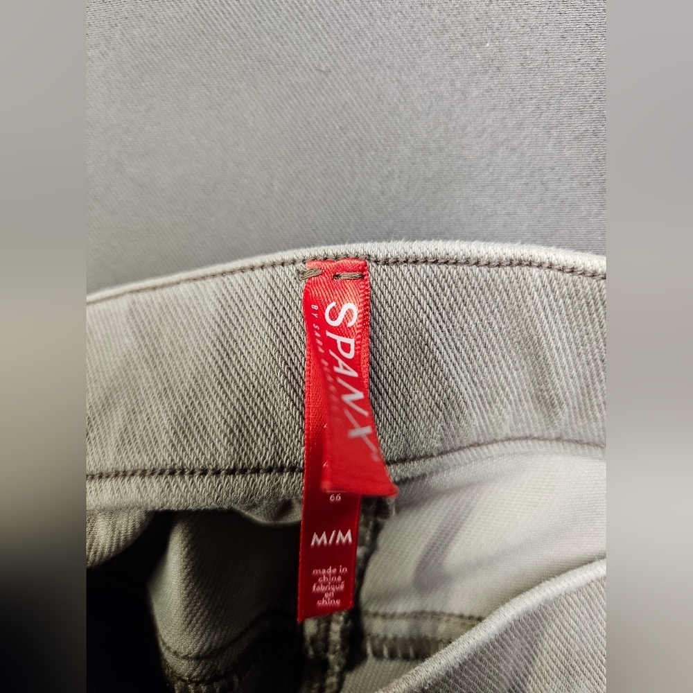 SPANX JEAN-ISH ANKLE Gray Pull On Shaping Stretch Denim Leggings  Size M - Picture 7 of 11